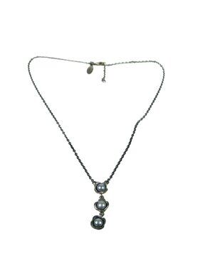 Pandora Three Wishes Pearl Necklace RETIRED Sterling Silver 925 Box 16 in Choker